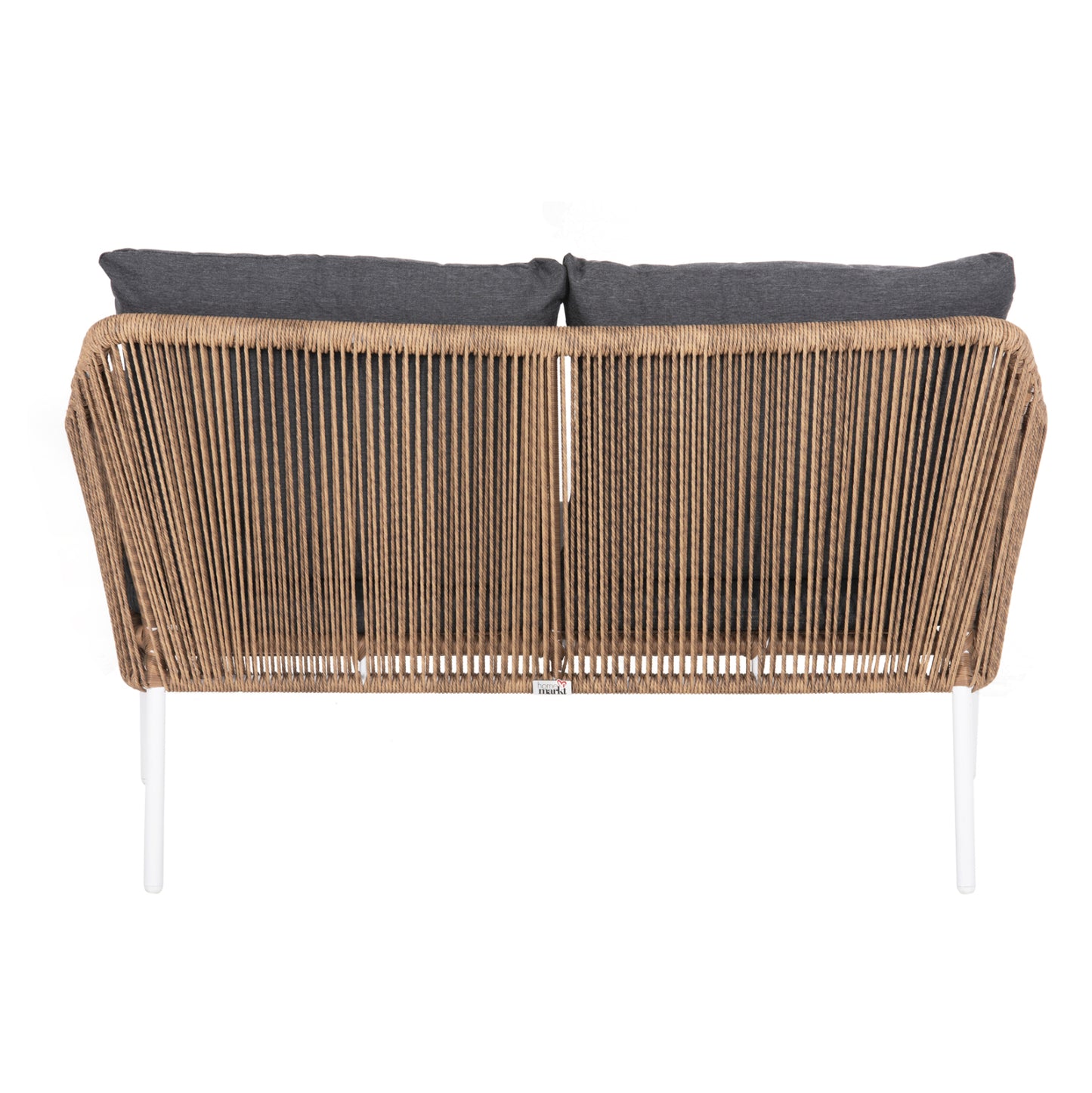 Outdoor 2-seater Sofa Baffin Hm6054.01 Aluminum White-pe Rattan Beige-anthracite Cushions