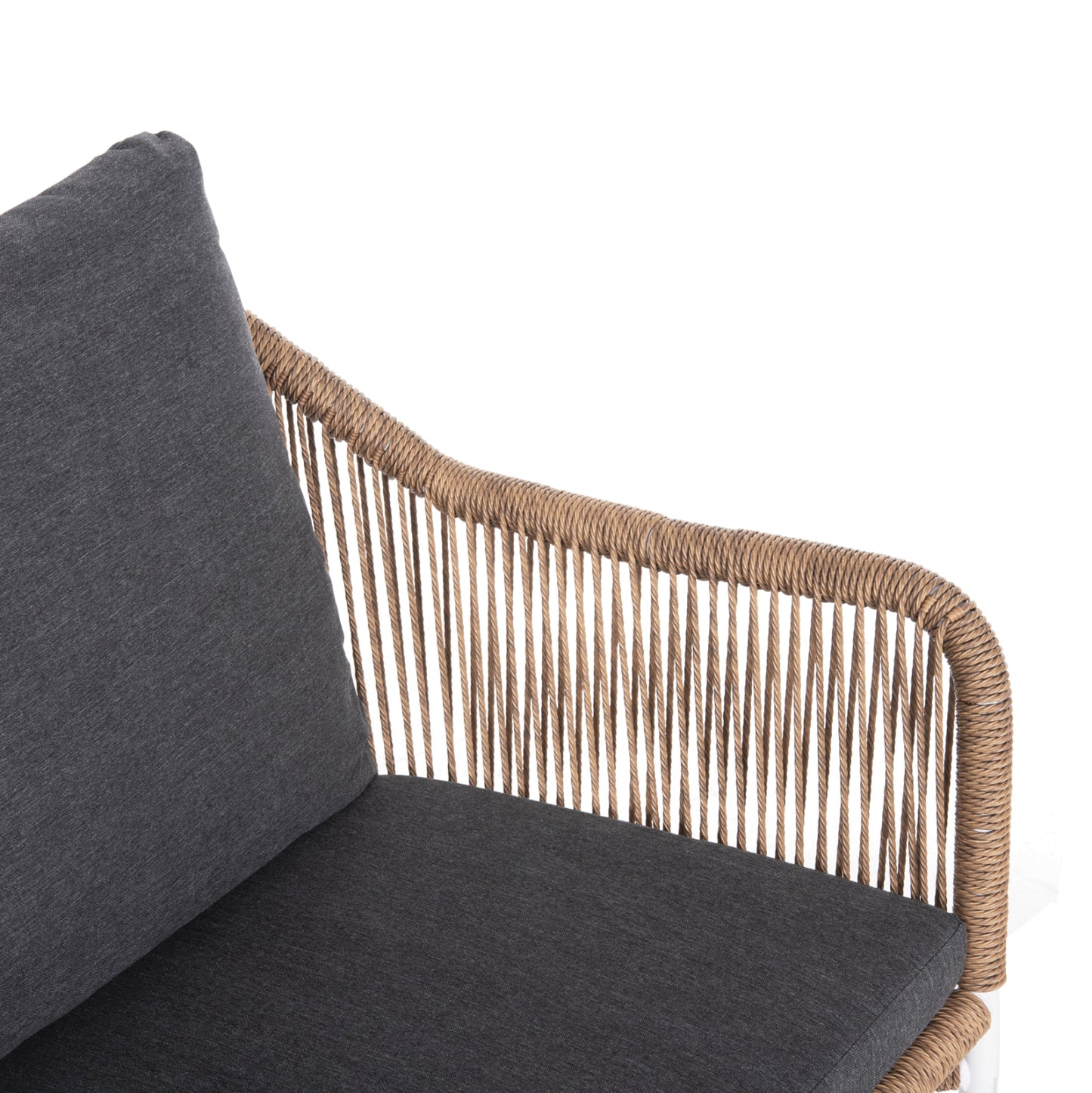 Outdoor 2-seater Sofa Baffin Hm6054.01 Aluminum White-pe Rattan Beige-anthracite Cushions