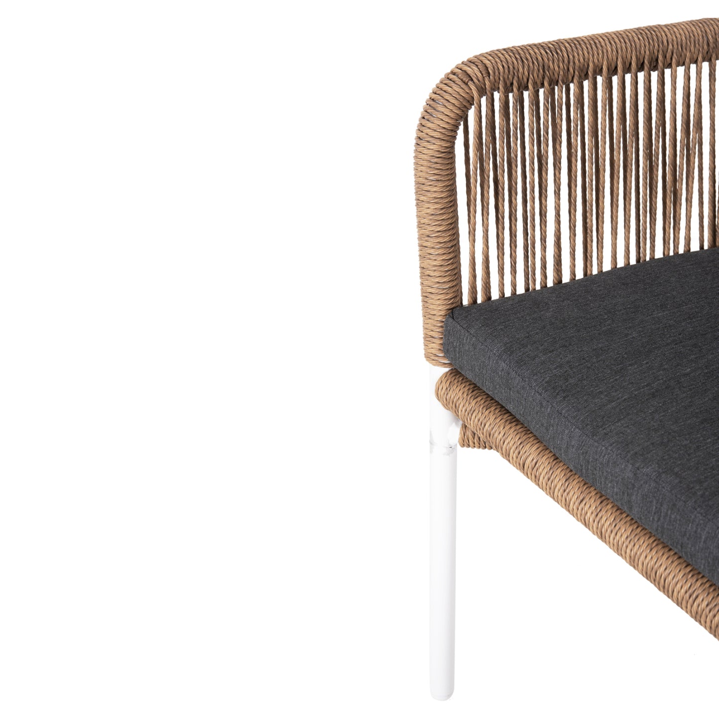 Outdoor 2-seater Sofa Baffin Hm6054.01 Aluminum White-pe Rattan Beige-anthracite Cushions