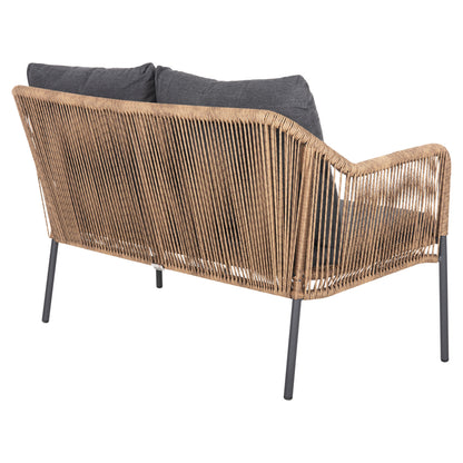 Outdoor 2-seater Sofa Baffin Hm6054.03 Aluminum Anthracite-pe Rattan Beige-anthracite Cushions