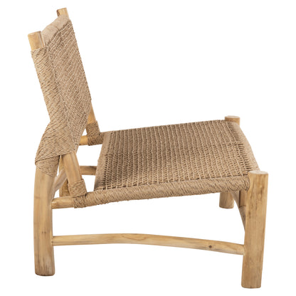 Outdoor Sofa 2-seater Londer Hm5984 Teak Wood And Synthetic Twisted Rattan 120x75x78h Cm.