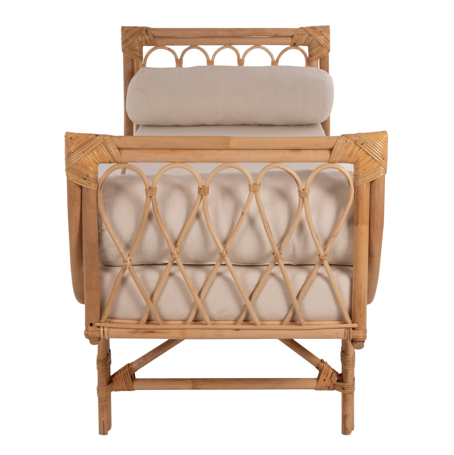 Outdoor Lounge Sofa Charmella Hm9659 Natural Rattan-beige Cushions 187x69x76hcm.