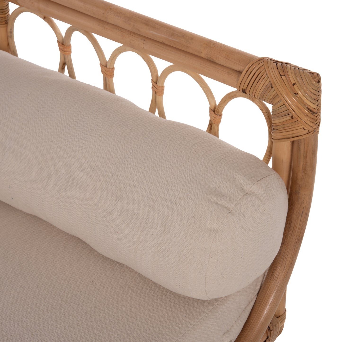 Outdoor Lounge Sofa Charmella Hm9659 Natural Rattan-beige Cushions 187x69x76hcm.