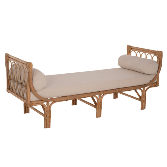 Outdoor Lounge Sofa Charmella Hm9659 Natural Rattan-beige Cushions 187x69x76hcm.