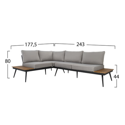 Corner Sofa Aluminum With Table For Outdoor Spaces Hm5126.12