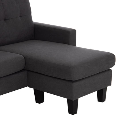 Corner Sofa Reversible Meggy Hm3297.11 Grey Fabric 184.5x75-129x86hcm.