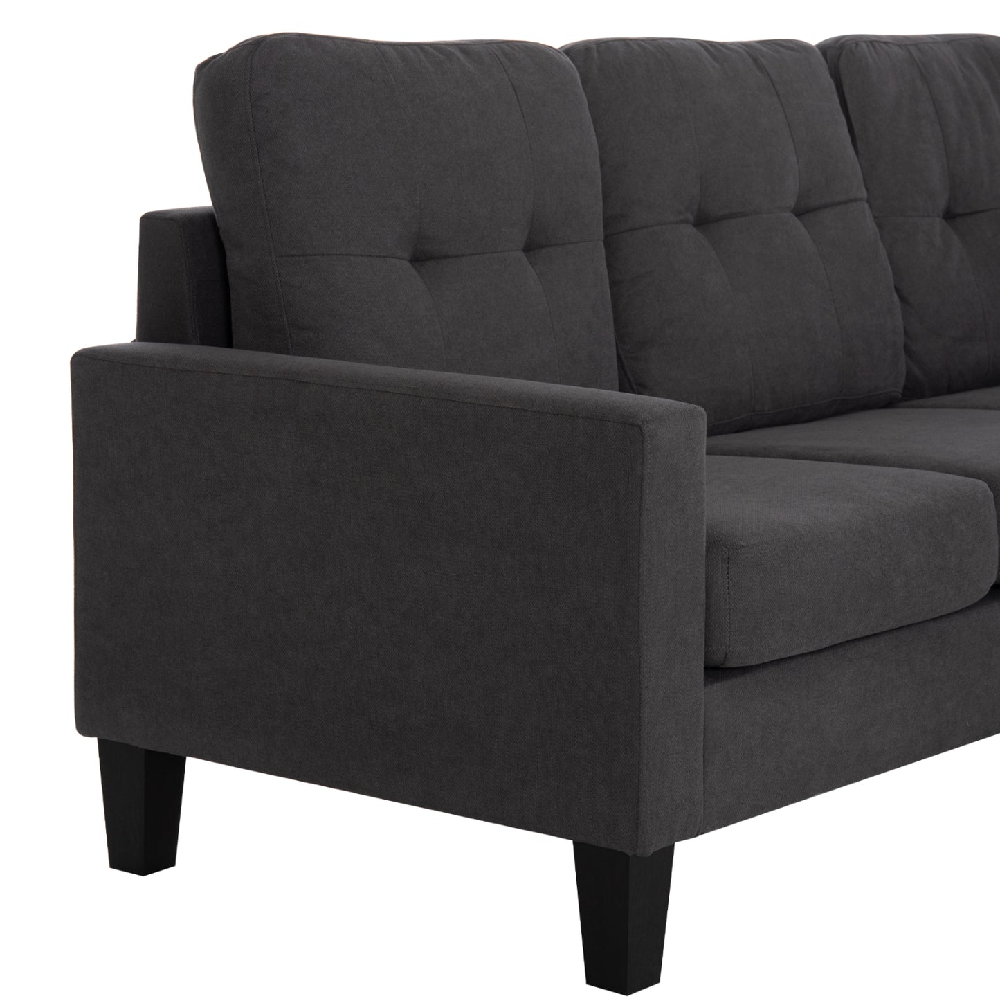 Corner Sofa Reversible Meggy Hm3297.11 Grey Fabric 184.5x75-129x86hcm.