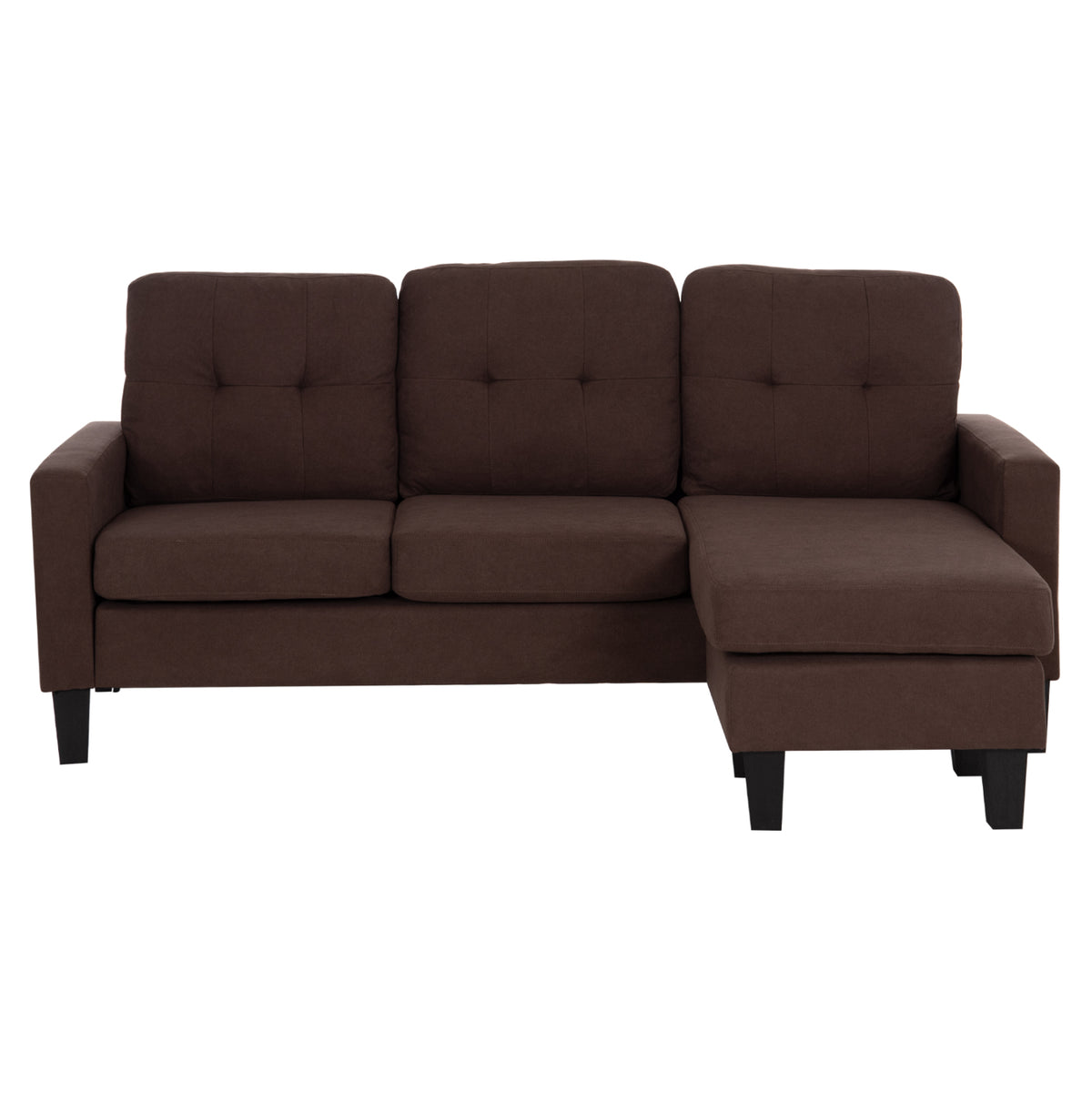 Corner Sofa Reversible Meggy Hm3297.12 Brown Fabric 184.5x129x86hcm.