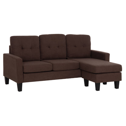 Corner Sofa Reversible Meggy Hm3297.12 Brown Fabric 184.5x129x86hcm.