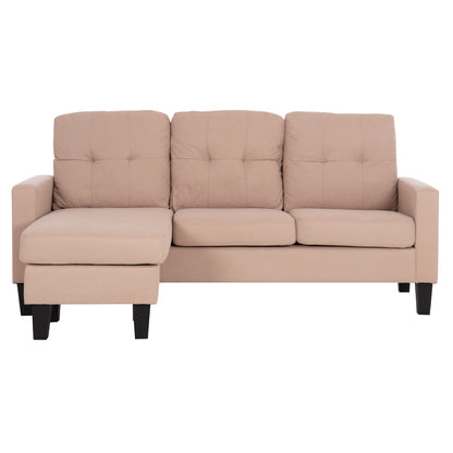 Corner Sofa Reversible Meggy Hm3297.13 Beige Fabric 184.5x75-129x86hcm.