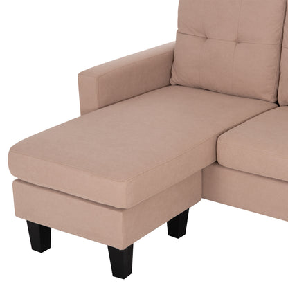 Corner Sofa Reversible Meggy Hm3297.13 Beige Fabric 184.5x75-129x86hcm.