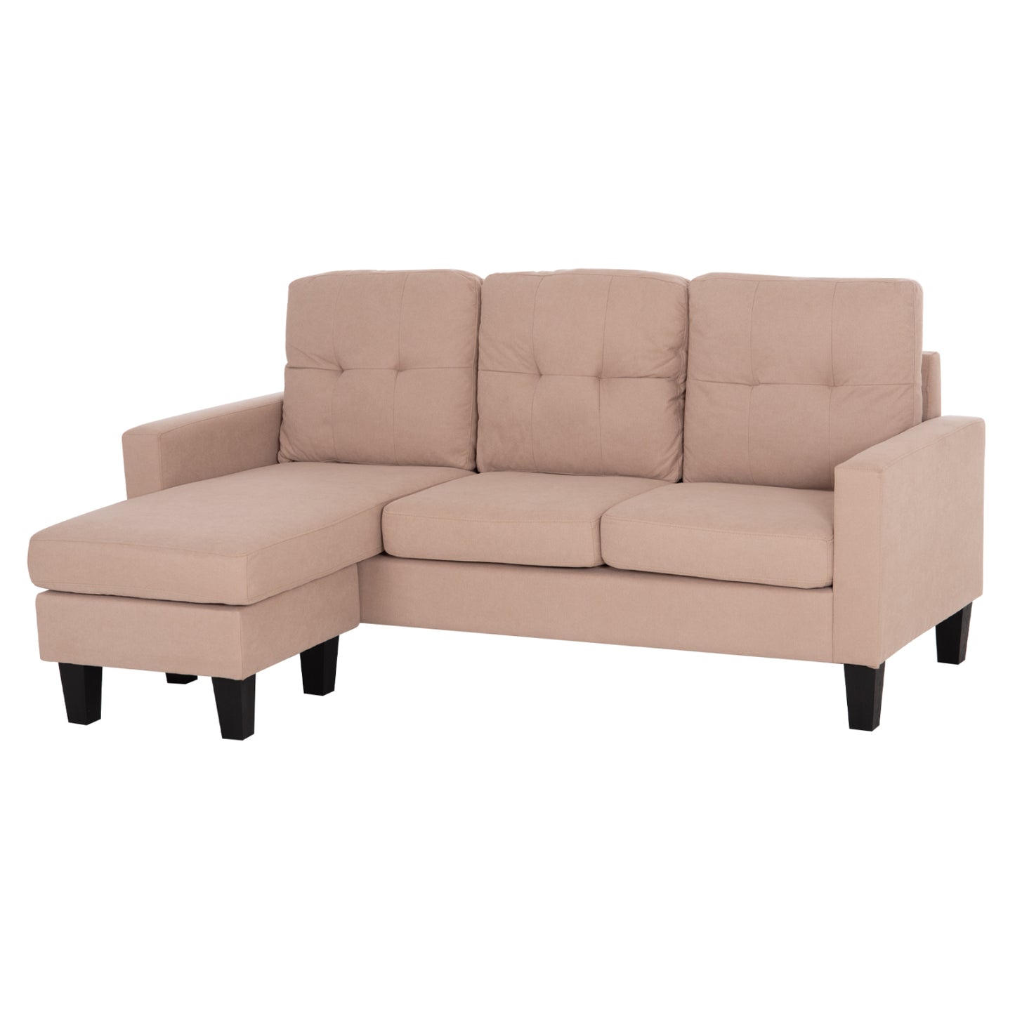 Corner Sofa Reversible Meggy Hm3297.13 Beige Fabric 184.5x75-129x86hcm.