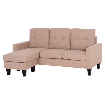 Corner Sofa Reversible Meggy Hm3297.13 Beige Fabric 184.5x75-129x86hcm.