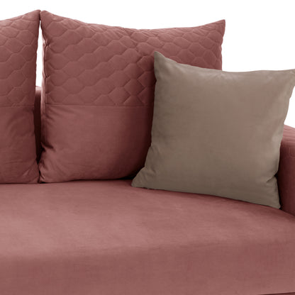 Portofino Corner Sofa, Dusty Pink, High Leg, 2pcs, Interchangeable, Stain-resistant, And Water-repellent Fab