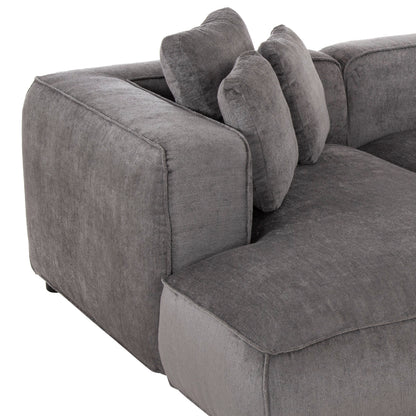 Corner Sofa (left) 3-seater Grace Hm3280.03l Grey Fabric 252x105-160x70-90hcm.
