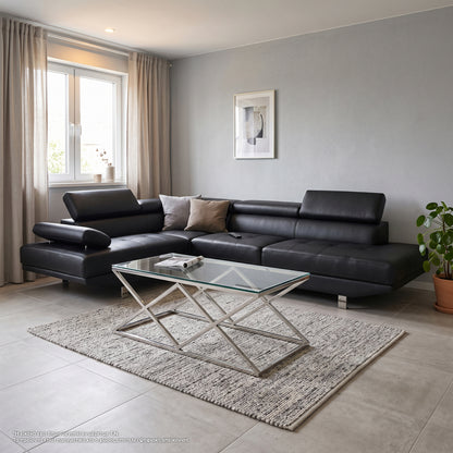 Left Corner-sofa Goro Hm3084.02l Black Pu  265x196x85Η Cm