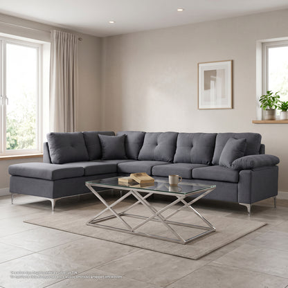 Left Corner Sofa 282x197x90h Cm Hm3087l Grey