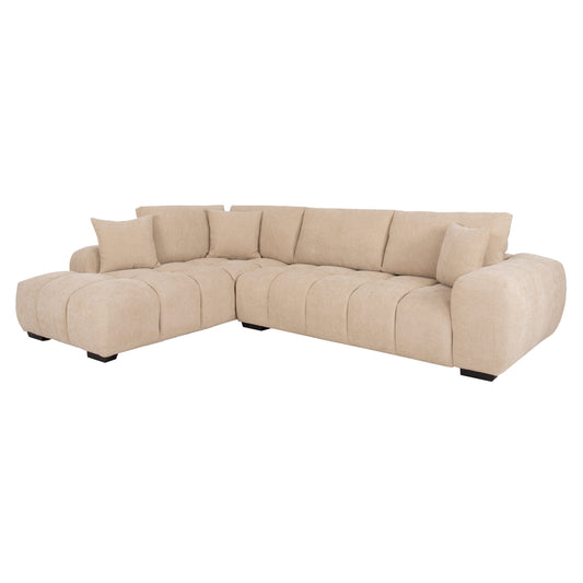 Corner Sofa (left) Coven Hm3266.01l Ecru Fabric 298x102-208x85hcm.
