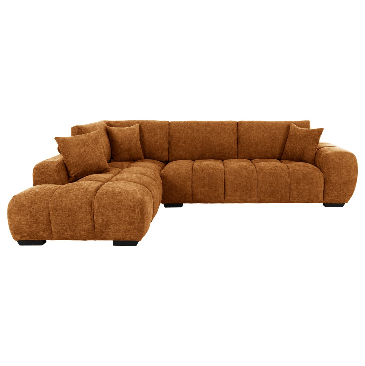 Corner Sofa (left) Coven Hm3266.02l Brick Red Fabric 298x102-208x85hcm.