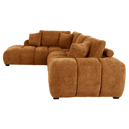 Corner Sofa (left) Coven Hm3266.02l Brick Red Fabric 298x102-208x85hcm.