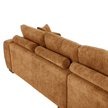 Corner Sofa (left) Coven Hm3266.02l Brick Red Fabric 298x102-208x85hcm.