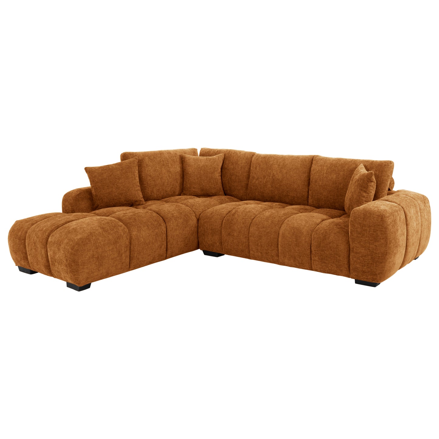 Corner Sofa (left) Coven Hm3266.02l Brick Red Fabric 298x102-208x85hcm.