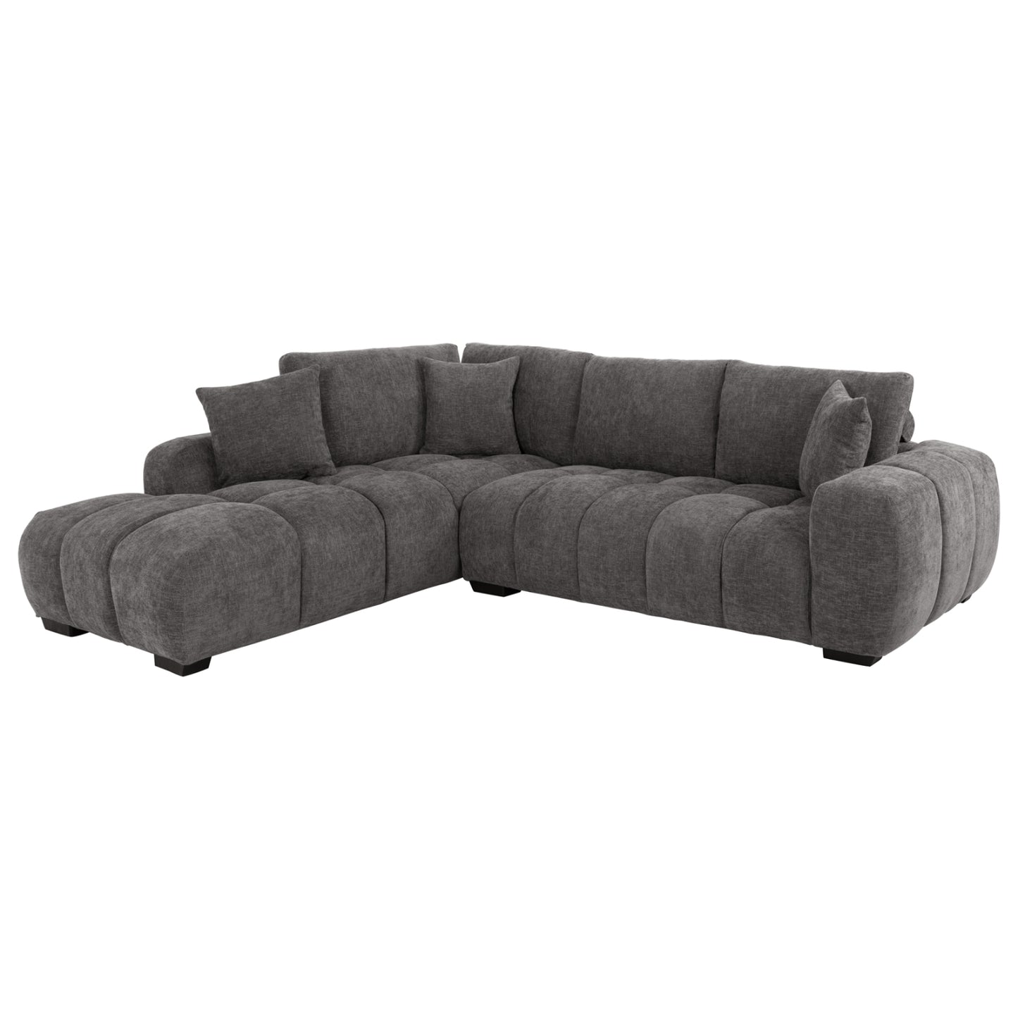 Corner Sofa (left) Coven Hm3266.03l Dark Grey Fabric 298x102-208x85hcm.
