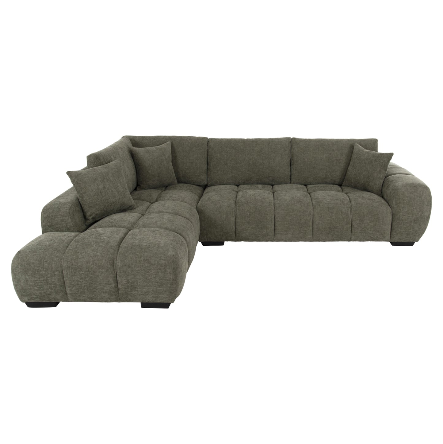 Corner Sofa (left) Coven Hm3266.04l Green Fabric 298x102-208x85hcm.