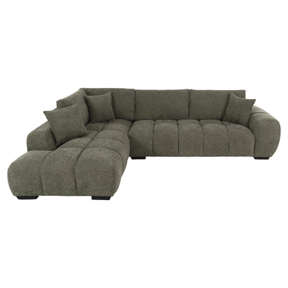 Corner Sofa (left) Coven Hm3266.04l Green Fabric 298x102-208x85hcm.