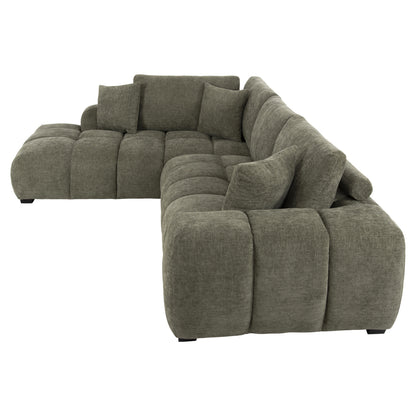 Corner Sofa (left) Coven Hm3266.04l Green Fabric 298x102-208x85hcm.