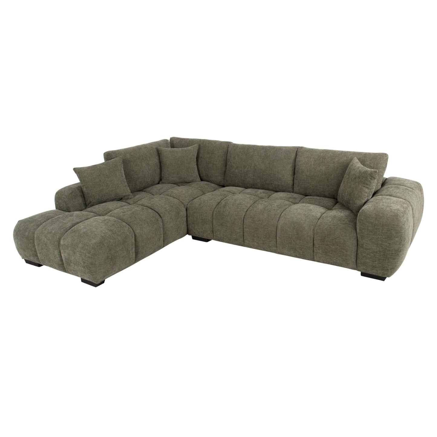 Corner Sofa (left) Coven Hm3266.04l Green Fabric 298x102-208x85hcm.