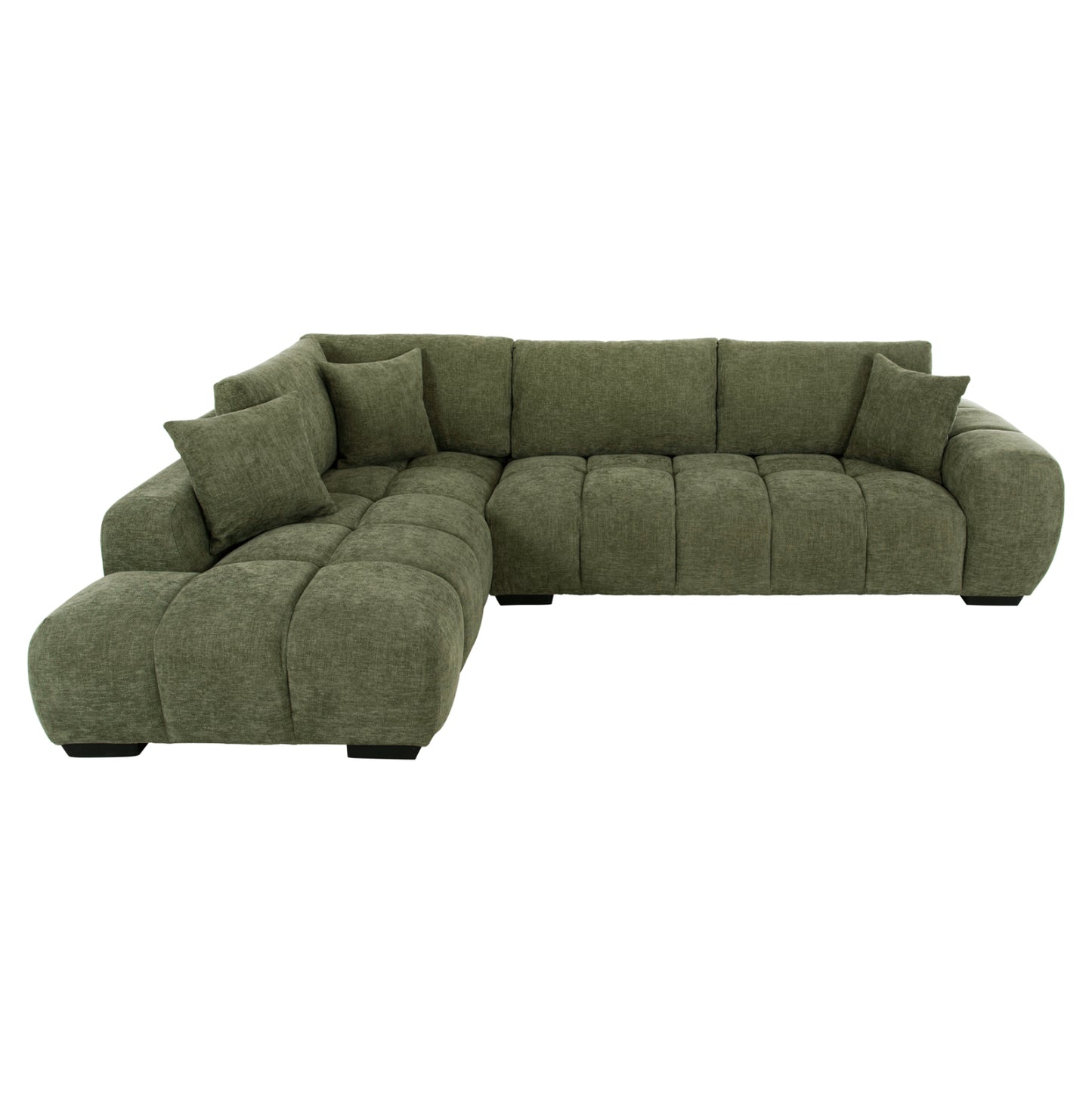 Corner Sofa (left) Coven Hm3266.14l Green Fabric 298x102-208x85hcm.