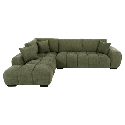 Corner Sofa (left) Coven Hm3266.14l Green Fabric 298x102-208x85hcm.