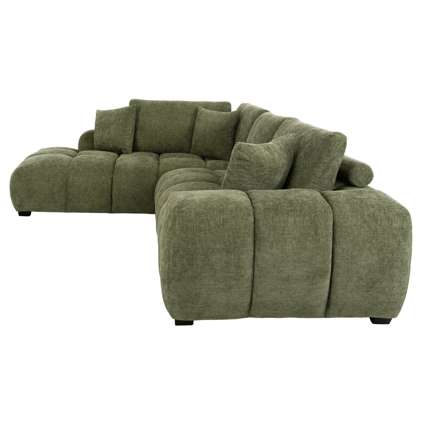 Corner Sofa (left) Coven Hm3266.14l Green Fabric 298x102-208x85hcm.