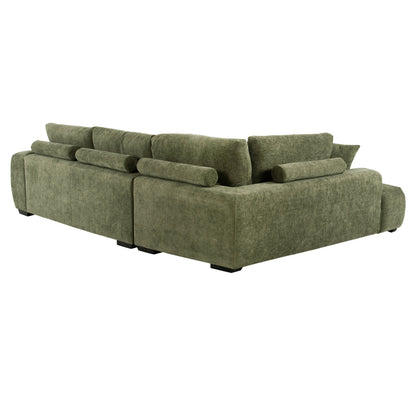 Corner Sofa (left) Coven Hm3266.14l Green Fabric 298x102-208x85hcm.