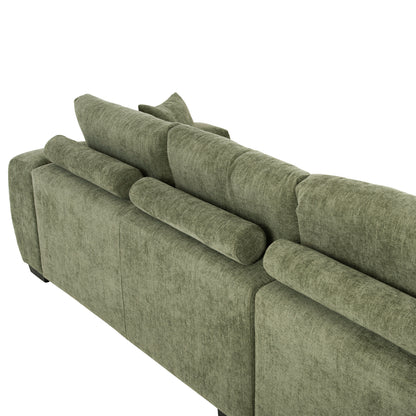 Corner Sofa (left) Coven Hm3266.14l Green Fabric 298x102-208x85hcm.