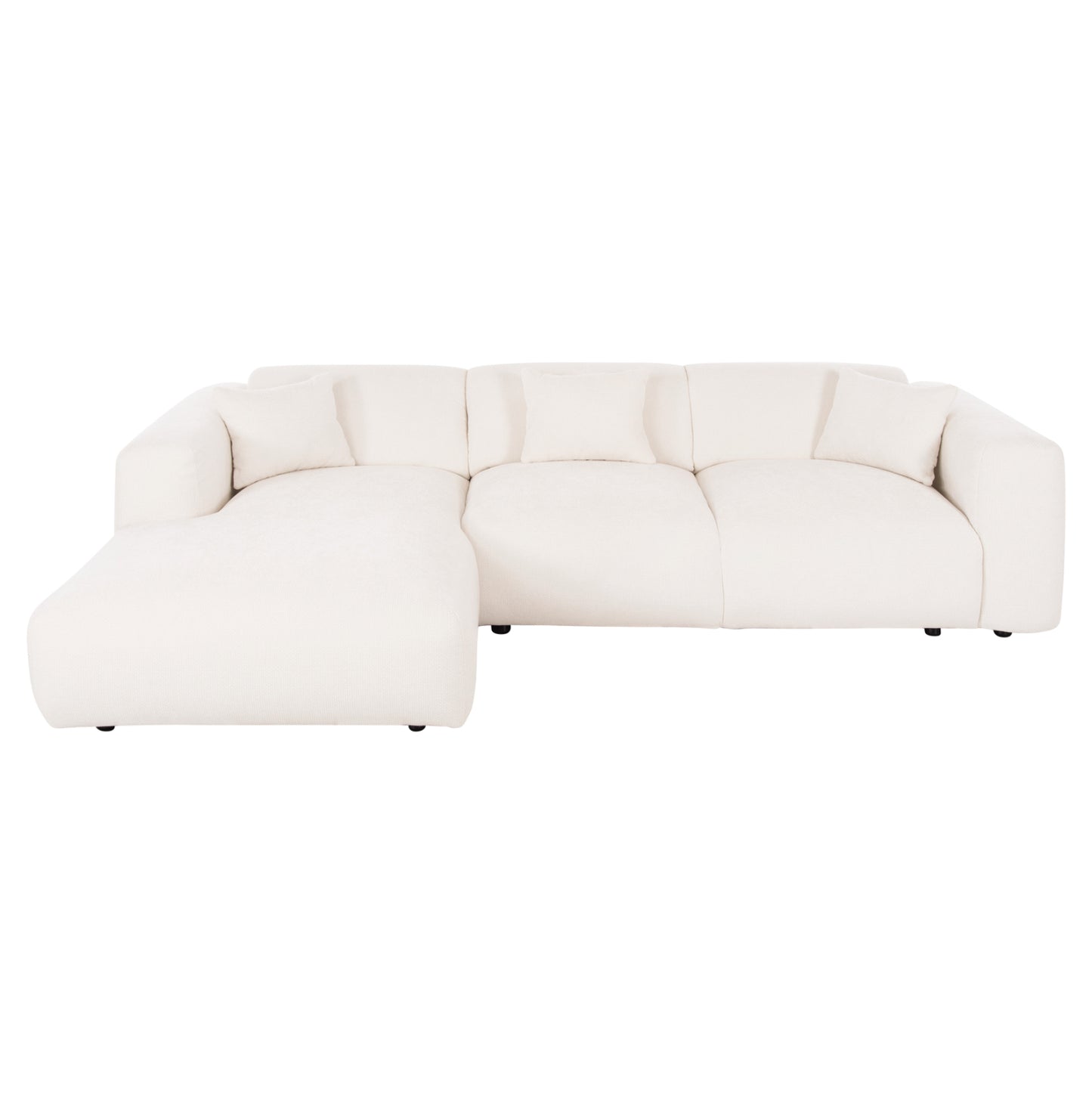 Corner Sofa (left) Bricken Hm3275.02l White Fabric 110-282x98-160x72hcm.