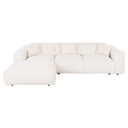 Corner Sofa (left) Bricken Hm3275.02l White Fabric 110-282x98-160x72hcm.