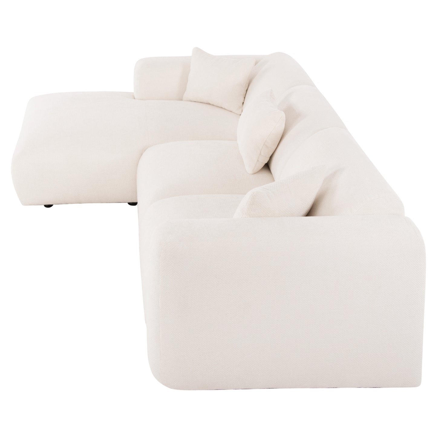 Corner Sofa (left) Bricken Hm3275.02l White Fabric 110-282x98-160x72hcm.