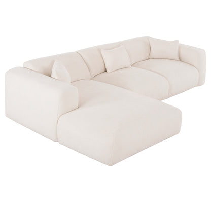 Corner Sofa (left) Bricken Hm3275.02l White Fabric 110-282x98-160x72hcm.