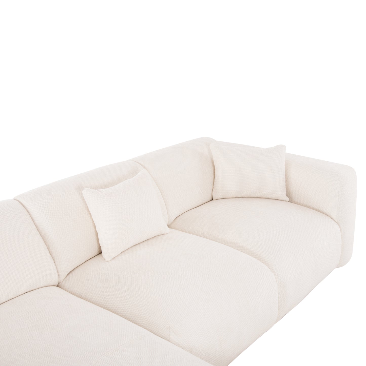 Corner Sofa (left) Bricken Hm3275.02l White Fabric 110-282x98-160x72hcm.