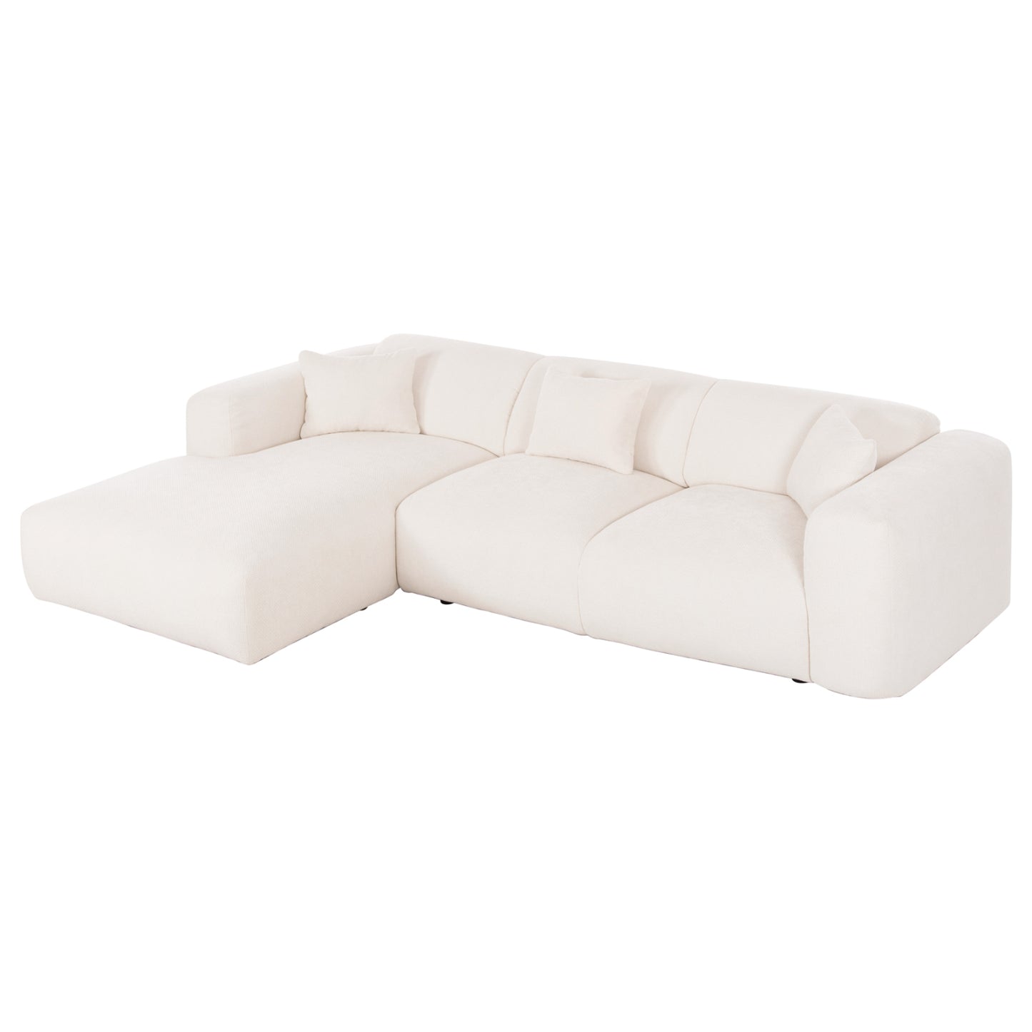 Corner Sofa (left) Bricken Hm3275.02l White Fabric 110-282x98-160x72hcm.