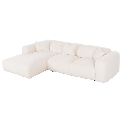 Corner Sofa (left) Bricken Hm3275.02l White Fabric 110-282x98-160x72hcm.