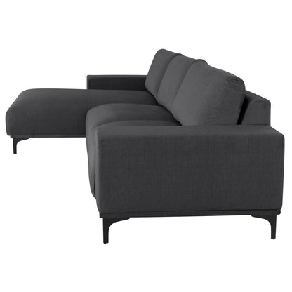 Corner Sofa (left) Noa Hm3278.02l Anthracite Fabric 288x90-157x67-80hcm.