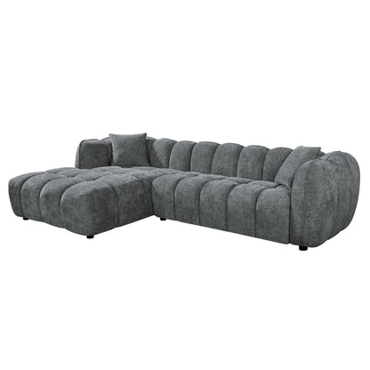 Corner Sofa (left) Lykke Hm3326.01l Grey Fabric 280x89-165(chaise)x70hcm.