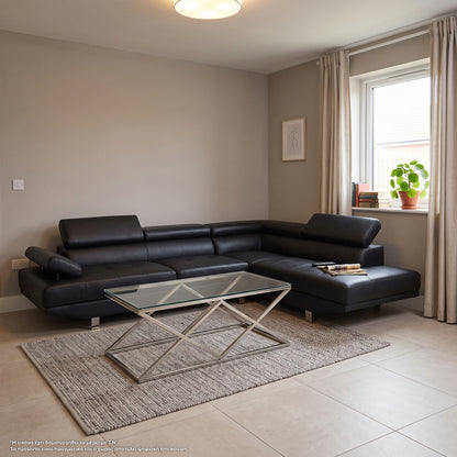 Right Corner Sofa Goro Hm3085.10l Black Pu 265x196x85hcm