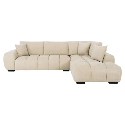 Corner Sofa (right) Coven Hm3266.01r Ecru Fabric 298x102-208x85hcm.