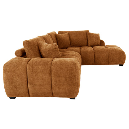 Corner Sofa (right) Coven Hm3266.02r Brick Red Fabric 298x102-208x85hcm.