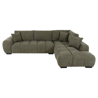 Corner Sofa (right) Coven Hm3266.04r Green Fabric 298x102-208x85hcm.