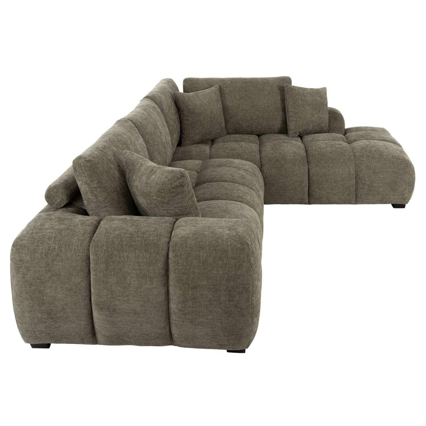 Corner Sofa (right) Coven Hm3266.04r Green Fabric 298x102-208x85hcm.